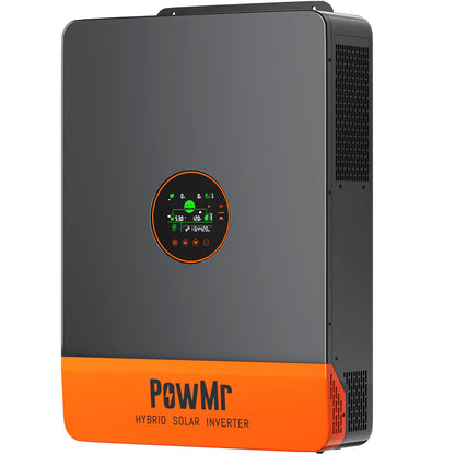 PowMr 10000W Solar Inverter 48V to 110V/240V Split Phase Pure Sine Wave Hybrid Inverter with 200A MPPT Controller, Support Parallel 6 inverters, for Lead Acid/Lithium Battery and Batteryless Run