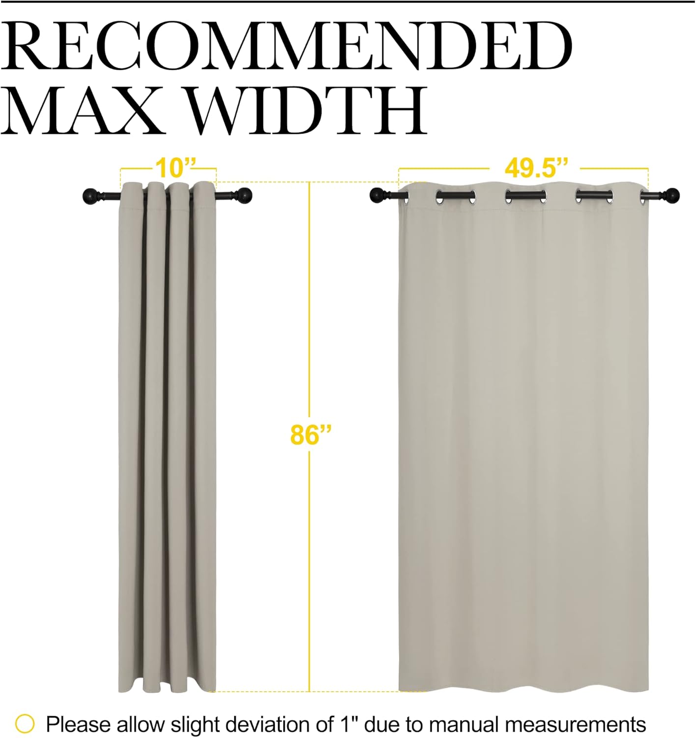NICETOWN Natural Room Darkening Curtains - 86" Long | Total Privacy Drapes for Boho Farmhouse Decor (Set of 2, 55" Wide)