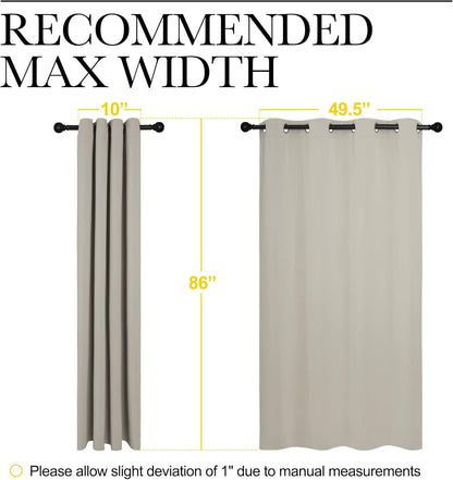 NICETOWN Natural Room Darkening Curtains - 86" Long | Total Privacy Drapes for Boho Farmhouse Decor (Set of 2, 55" Wide)