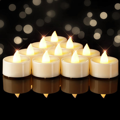 BEICHI Flameless Candles, 50 Pack Tea Lights Battery Operated, No Flickering Votive Candles LED Tea Lights for Halloween Christmas Wedding Home- Warm White, White Base