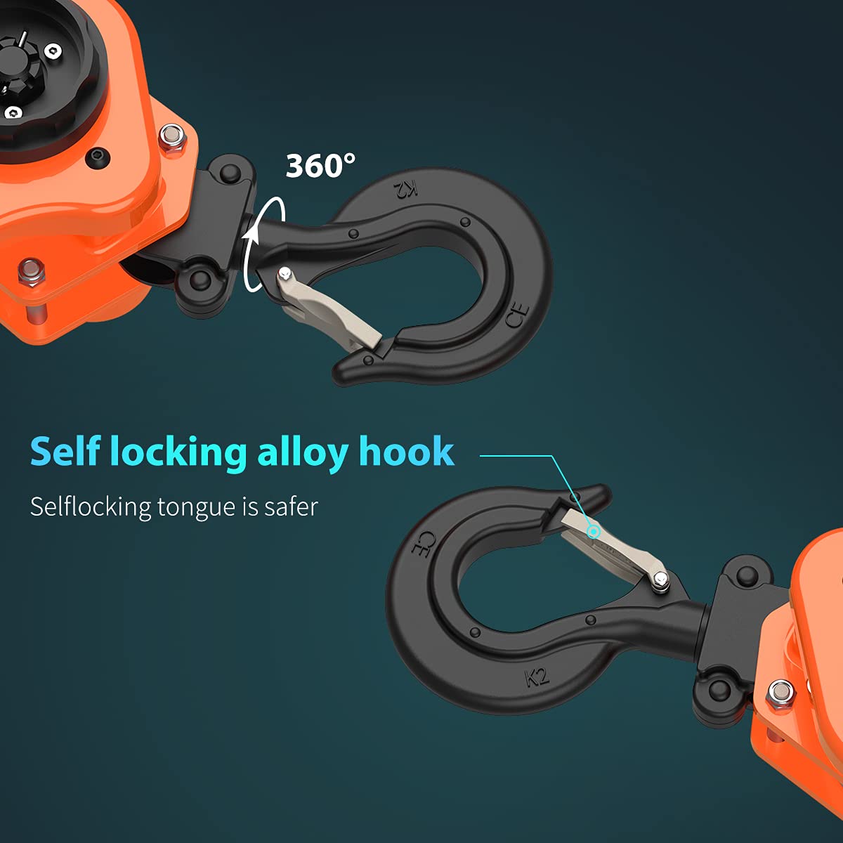 Amarite Lever Chain Hoist - 3/4 Ton Capacity - G80 Grade Chain 10ft Lifting- Safety Factor 4+ - CE Certified - Ideal for Lifting, Strapping, Bundling and Dragging- Smooth Action