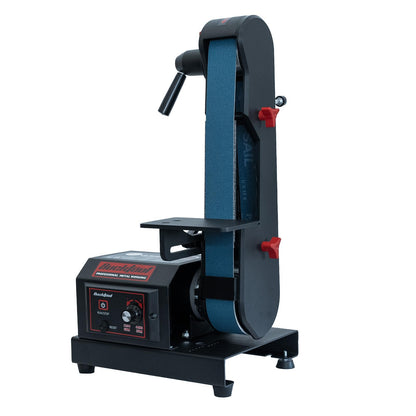 Bucktool Variable Speed 2×42 Inch Belt Sander 3.5A DC Motor with Control Panel, Quick Belt Release, Adjustable Foot, Horizontal or Wall-Mountable Bench Machine for Knife Making and Metalworking