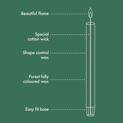 Bolsius Tapered Dinner Pillar Candles - Spice Brown - Pack of 9 - Long Burning Time of 13 Hours - Household Candle - Interior Decoration - Unscented - Natural Vegan Wax - 27 x 2.3 cm