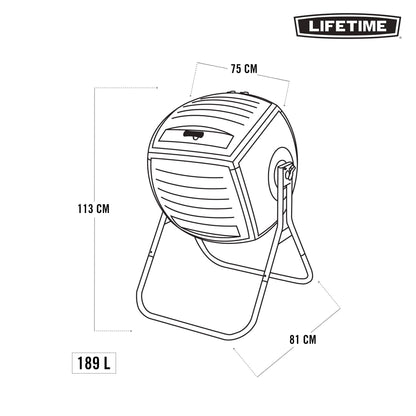Lifetime 60076 50 gal Compost Tumbler, Black