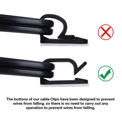 XHF 120 PCS Adhesive Cable Wire Clips Black, Outdoor Cable Management Wire Organizer Cord Holder for Under Desk, Car, Wall, TV PC Ethernet Cable