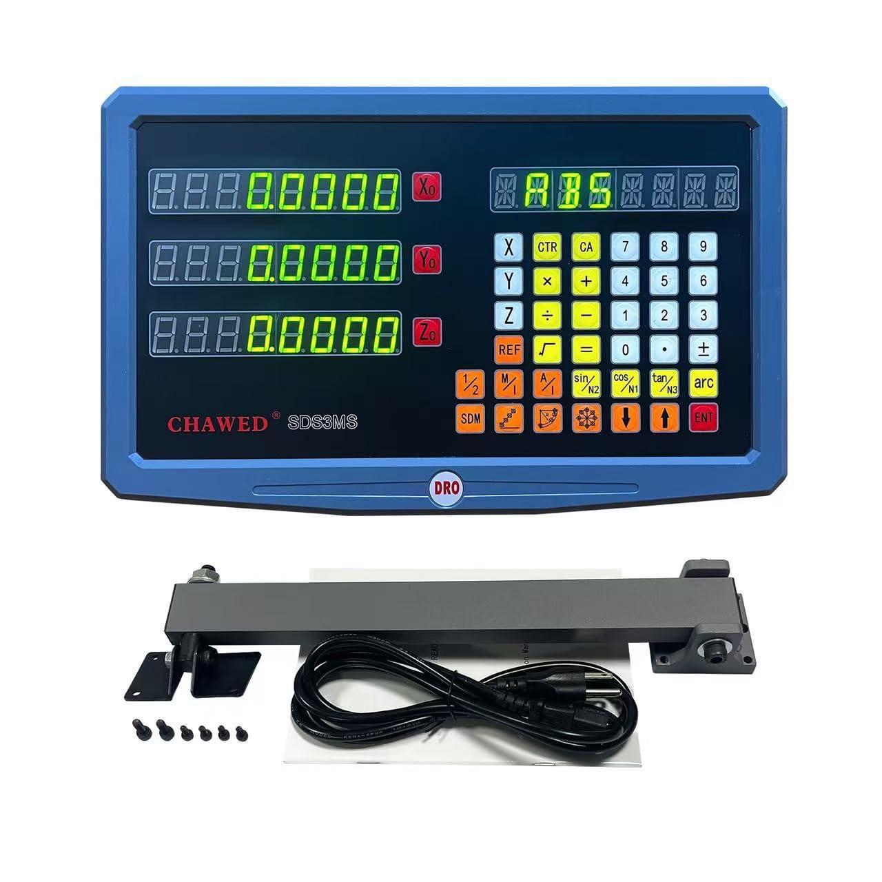DRO Digital Readout 2 Axis 3 Axis Screen DRO Readout Display Linear Scale for Bridgeport/Knee Mill Milling Machine Lathe Machine Tools (SDS-3MS)