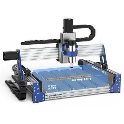 Genmitsu CNC Router Machine PROVerXL 4030 V2, Fast Speed for Wood Metal Acrylic PCB MDF + 710W CNC Compact Router Spindle Motor with LCD Digital Display