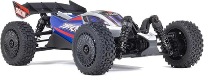 ARRMA RC Car Typhon GROM 4x4 Smart Small Scale Buggy RTR with Battery &amp Charger Blue/Silver ARA2106T1