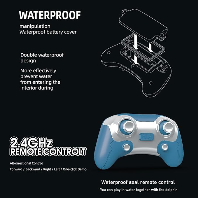 GoolRC Remote Control Dolphin 2.4GHz High Simulation RC Dolphin Boat for Lake River &amp Pool Great Gift RC Boat with Dolphin Head Ball Rotation for Teens