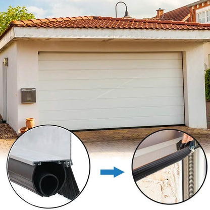 Duzzy Universal Garage Door Seals Kits, Weatherproofing Garage Door Seals Bottom Rubber with Brush and Aluminum Track Retainer Base Kit, U Shape+O Ring Heavy Duty Weatherproof Parts Kits (16.5 Feet)