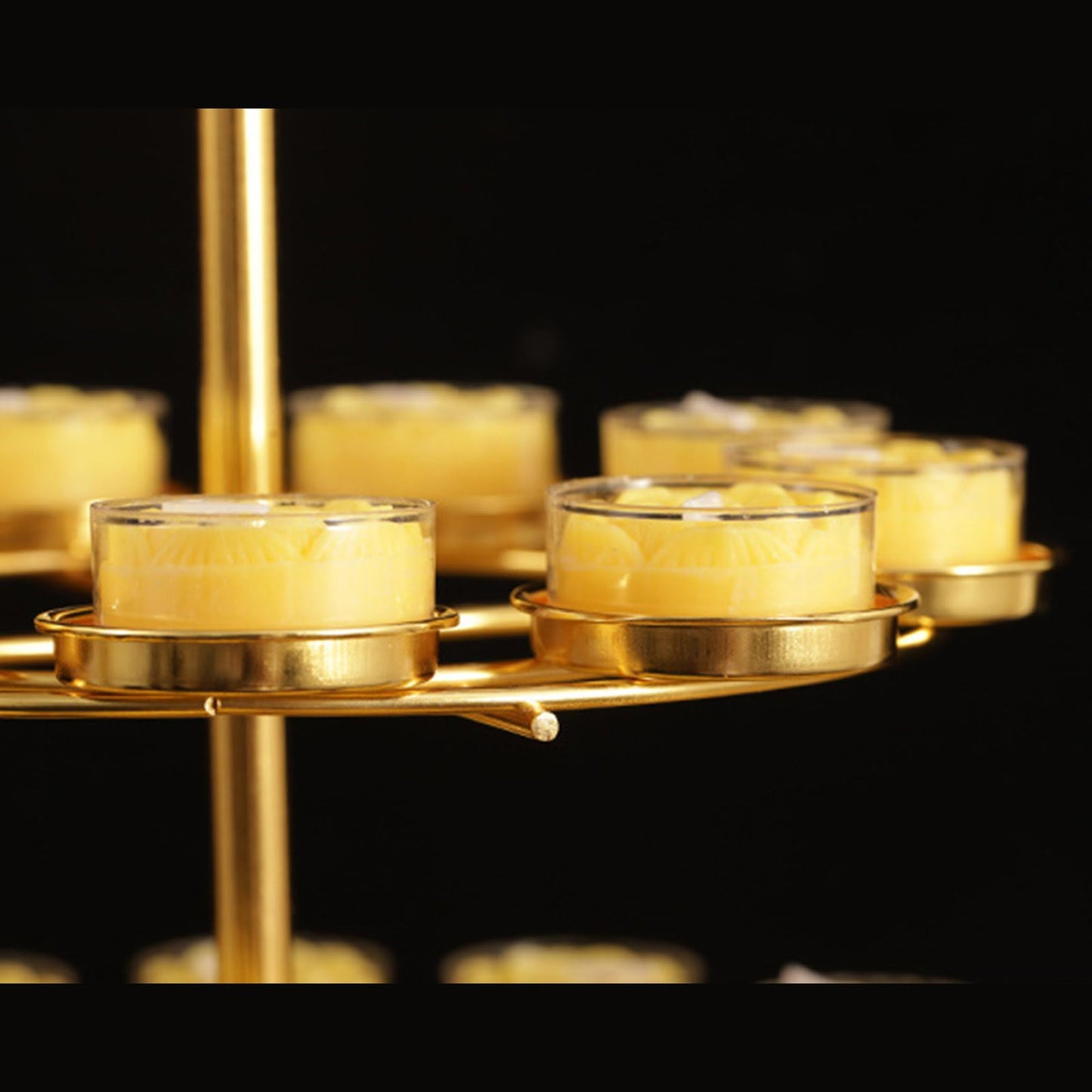 MIXIKE 1PC 3 Layer 14 Lamp Home Table Centerpieces Butter Lamp Desk Ornament Candle Holder Butter Lamp Candle Holder