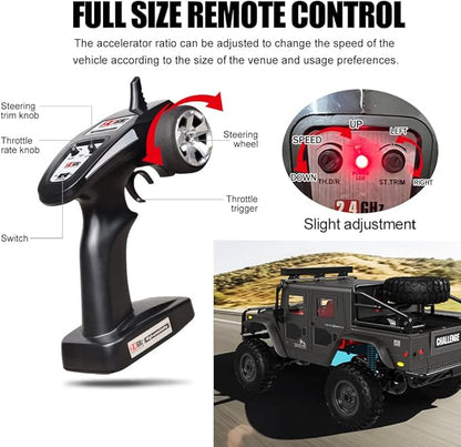 The perseids Remote Control Car Metal Chassis &amp Drive Shaft 1/12 RC Crawler 4WD Off-Road RTR Truck 2.4GHz Remote Truck with LED Headlights RC car Hobby RC Crawlers for Adult