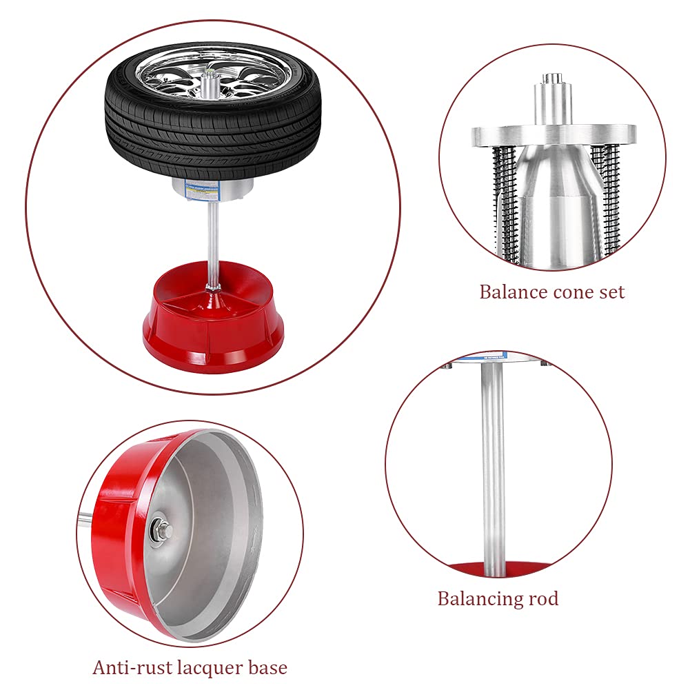 Portable Bubble Wheel Balancer, Heavy Duty Professional Tire Rim Balancing Machine Hubs Wheel Tire Balancer Bubble Level Heavy Duty Rim for Automotive Cars Trucks