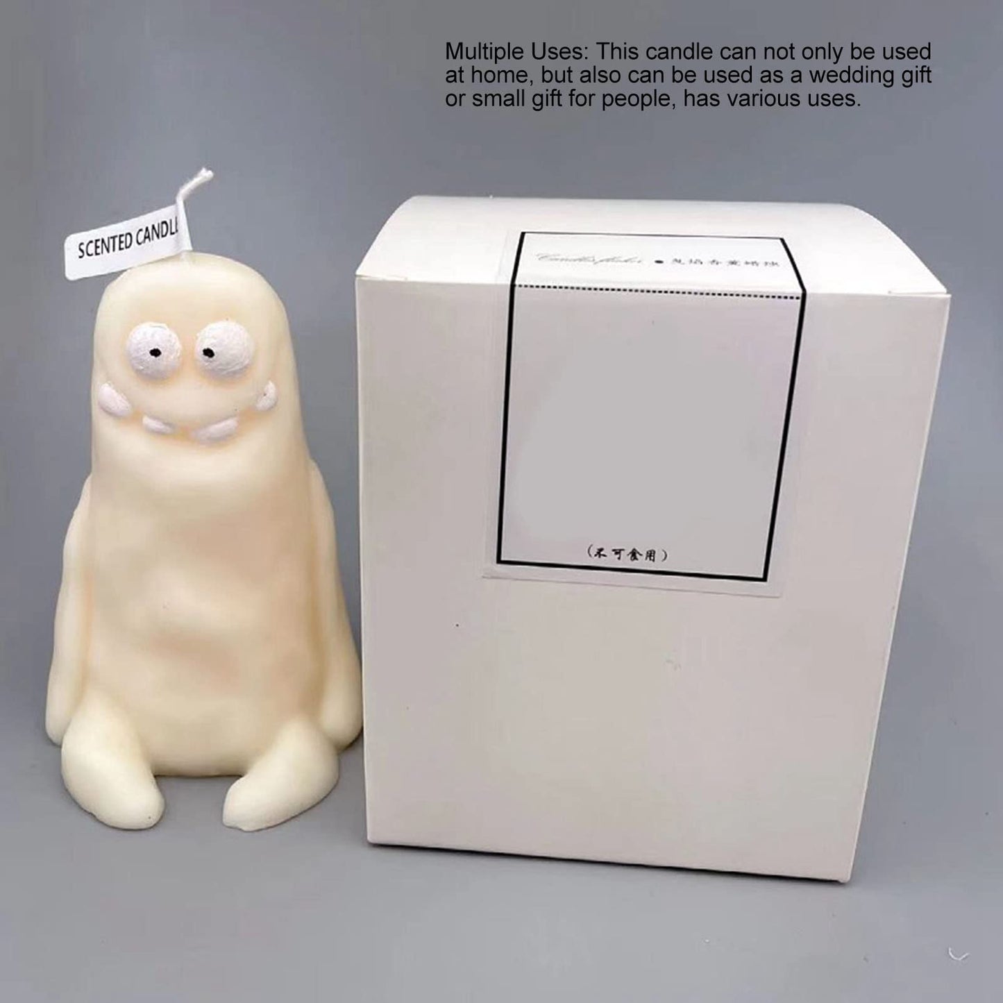 RASTKY Clay Man Shape Fragrant Candle Smokeless Funny Cute Souvenir for Home Wedding Gift 5.6oz (Thin White)