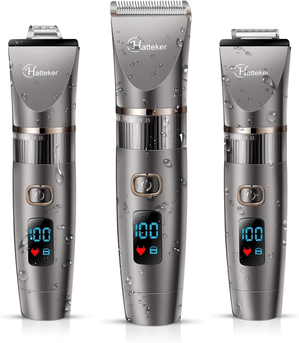 Hatteker Beard Trimmer for Men Professional Hair Clipper Hair Trimmer Shaver Haircut Detail Cutting Kit for Men Cordless Waterproof