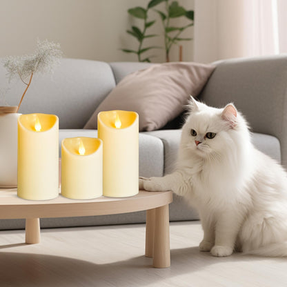 YIWER Plastic Candles with Remote,Flameless LED Candle Powered by Batteries with Remote Control Electric Fake Flickering Light D 3”H 4”5”6” Pack of 6
