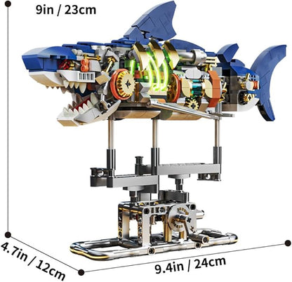 RiceBlock Holiday Toy Shark Animal Building Block Set for Boys 8-14 Sea Creatures Marine Animal Building Blocks Toys Crossing Ocean Lovers 687 Pieces Home Decor Gift for Adults Teens