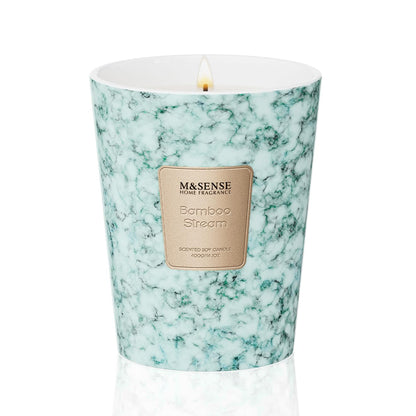 M&SENSE Bamboo StreamScented Soy Candle, 3 Wick Highly Scented 14.1 Oz 75H, Aromatherapy Christmas Gift for Women and Men