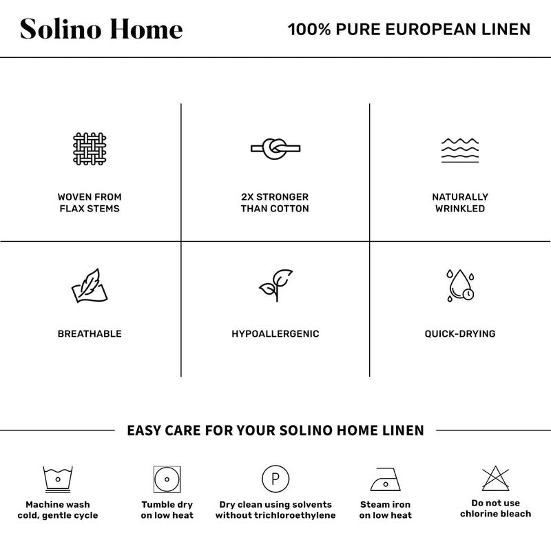 Solino Home Linen Table Runner 72 Inches Long - Athena, 100% Pure Linen Charcoal Grey Dining Table Runner 14 x 72 Inch - Handcrafted and Machine Washable