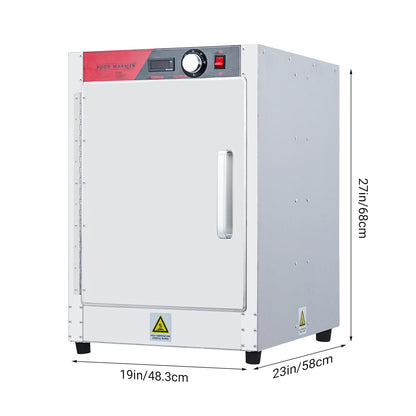 EliteEdge 5-Tier Hot Box Food Warmer 19"x23"x27", 850W Stainless Steel Heated Cabinet/Proofing Cabinet with Water Tray, Fits 1/1 Pans, Perfect for Pizza, Chicken, Patty, Pastry