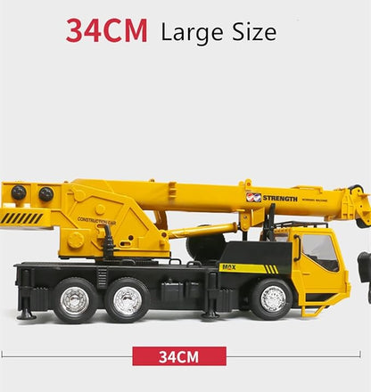 RC Crane Construction Tractor Remote Control Large Crane Truck wiht Light and Sound Rechargeable Electronics Hobby Toys for Kids Boys Child (Yellow)
