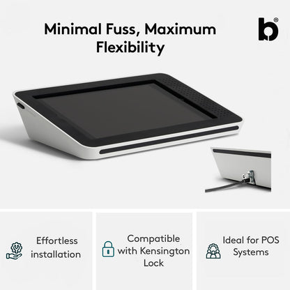 Bouncepad Link iPad POS Stand for Business | Kiosk Stand for Meeting Room Management | Table Mount Tablet Kiosk Register | iPad 10th Gen 10.9 | Black