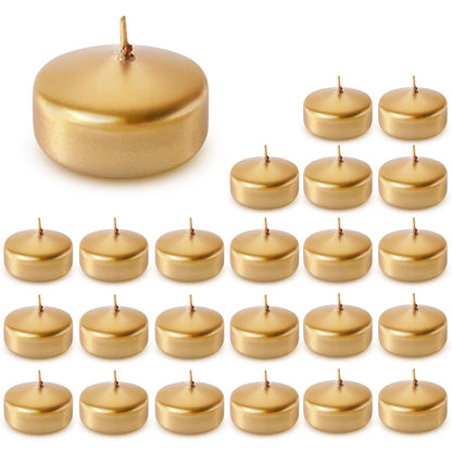 Axiom Floating Candles for Centerpieces - 24-Pack, Floating Candle 2 inch Hand-Rolled Paraffin, Cotton Wicks, 4-Hour Clean Burn - Unscented, Dripless Water Candles for Weddings, Parties, Home Decor