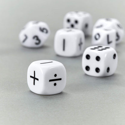 Gejoy 18 Pieces Teaching Dice Set, Include Math Operation, Number and Dot Dice for Math Teaching School Classroom Supplies