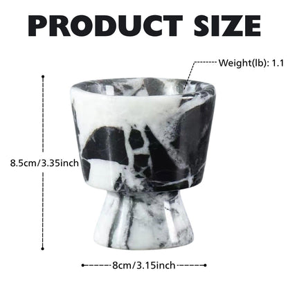Marble Candle Holder 3’’ Black-White Scented Container Reusable for Home Decor, Meditation, Party or Dining Table Centerpiece