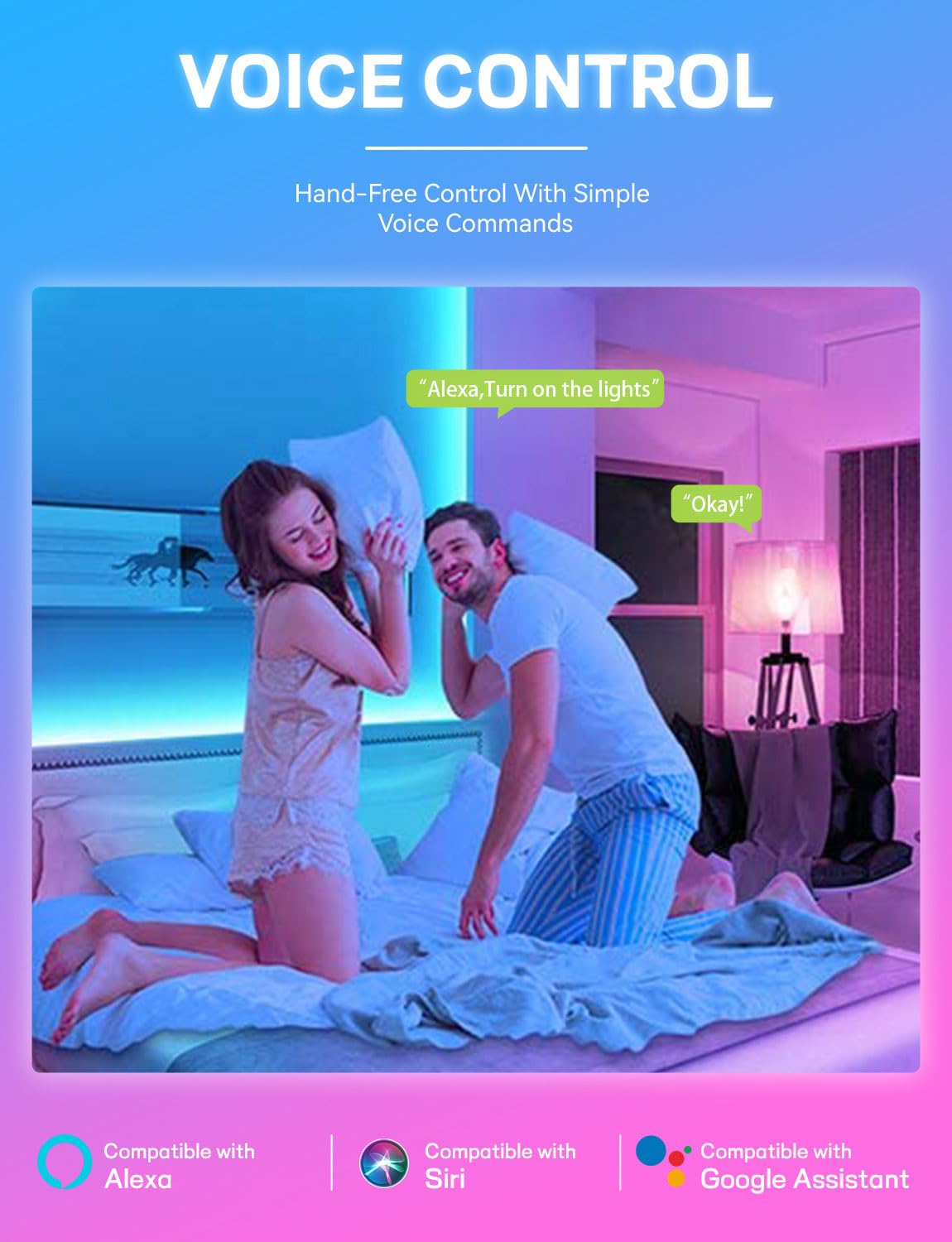 Smart Light Bulbs 4Pack with Remote, A19 E26 800LM LED Color Changing Light Bulb, WiFi & Bluetooth 5.0, Warm to Cool White, Dimmable, RGB Smart Home Lighting Work with Alexa Google Assistant