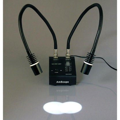 AmScope LED-6W-UV365 Powerful 6 Watt LED Dual Goose-Neck UV-365 Light Illuminator