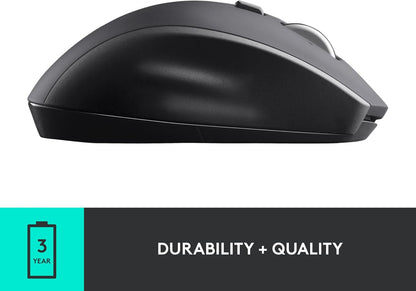 Logitech M705 Marathon Wireless Mouse, Gaming Mouse Wireless, 2.4 GHz USB Receiver, 5-Programmable Buttons, 3-Year Battery, PC, Mac, Laptop, Chromebook - Black