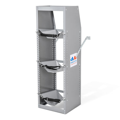 AA Products Inc. TR-3-46 Refrigerant Tank Rack Steel Freon Tank Holder Rack Shelving Storage with Top Shelf for Cargo Van, 46" H x 14.7" W x 13" D