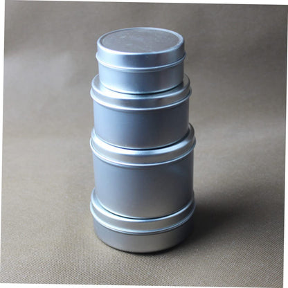 LALAFINA 4pcs Handmade Candle Iron Tins Silver Scented Candle Making Containers for Home Crafts for Candy and Wedding Favor Boxes