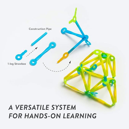Strawbees STEAM Starter Kit - Educational Connecting Toys for Makers &amp Families Building Toy Toolbox with Straws and Connectors for Creative STEM Exploration in Schools &amp Home Learning