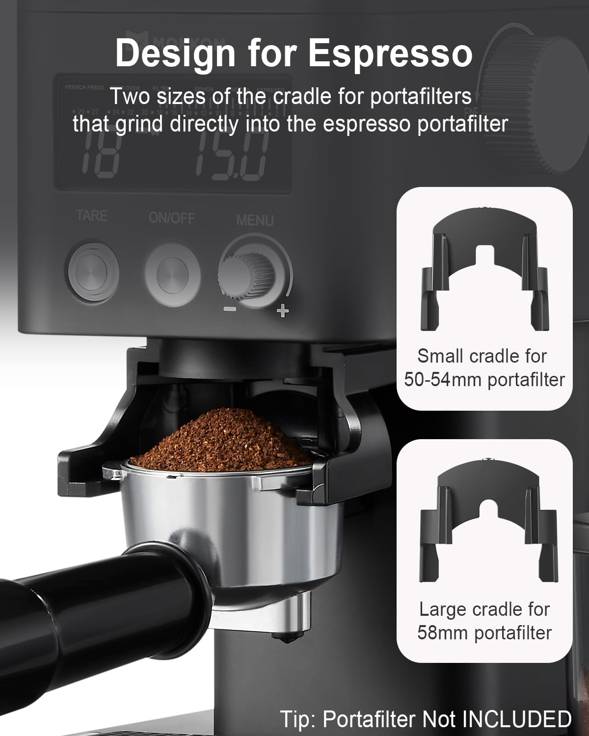 MOKKOM Electric Coffee Grinder with Removable Coffee Scale, Anti-static Conical Burr Coffee Bean Grinder,31 Precise Settings for Espresso Pour Over, French Press, Black