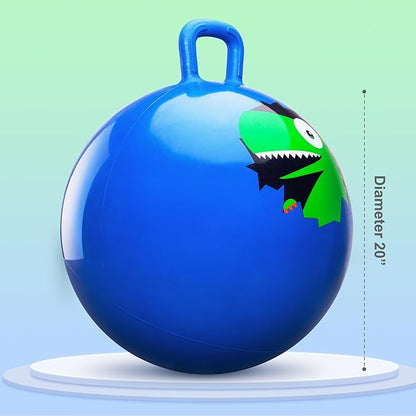 PlayZap Hopper Balls for Kids 6-12 20 Inches Bouncy Ball with Handle 20 Inflatable Bouncing Hopper 50cm Jumping Toys Garden Hopping Toys Girls Boys Gifts