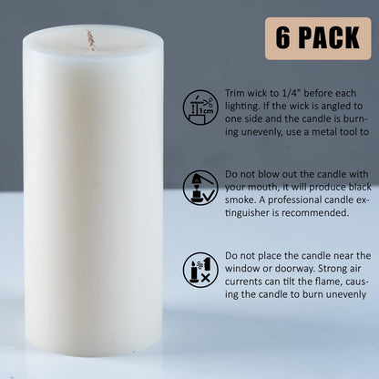 Bundle of 6pcs2.8x4 Ivory Pillar Candles and 48pcs Beesawax Tealight Candles for Home Decor