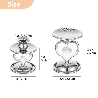 Nuptio Unity Candle Holder Silver Candlestick Holder for Pillar Taper Candles Metal Pillar Candle Holders Set of 3 Table Centerpiece for Wedding Anniversary Candlelight Dinner Decor