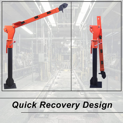 RUGCEL WINCH New 1100lb Folding Truck-Mounted Crane, with Electric Winch 3500 lb 12V, Painted Steel Pickup Truck Jib Cranes 360 Swivel Lift Electric Hoist