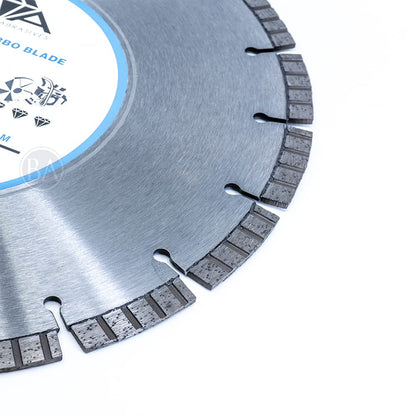 Benchmark Abrasives 14 Inch Segmented Turbo Diamond Blade for Angle Grinder Cutting Wheel with Steel Core for Cutting Brick Ceramic Tile Granite Marble - 14” Circular Saw Concrete - 5 Pack