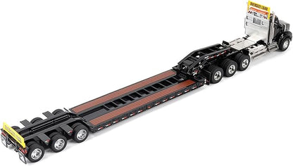 T880 SBFA Tridem Truck with Trail King HDG Lowboy Trailer Black Transport Series 1/50 Diecast Model by Diecast Masters 71134