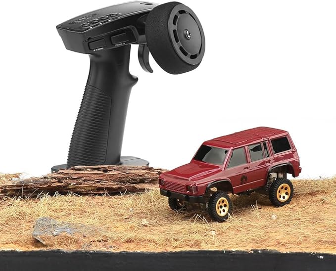 OY41-Y60 RC Rock Crawler 1/64 Scale 2.4G Full Proportional RC Electric Mini Crawler Model 15KM/H High Speed with Independent Suspension Gift for Adults - Red