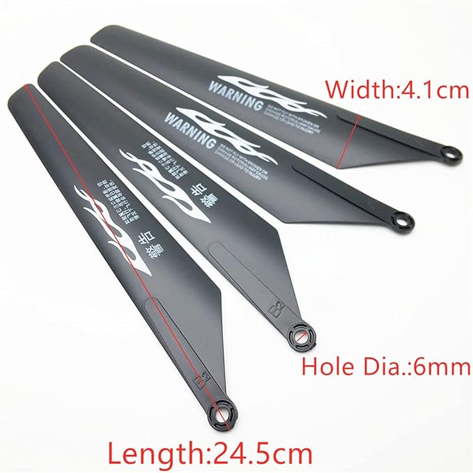RC Helicopter Blade Helicopter 24.5cm 245mm Main Proepeller Blades Props Rotors A B Fan Paddles for RC Toys Helicopter Airplane Spare Parts Accessories (Color : 8pcs 4A4B)