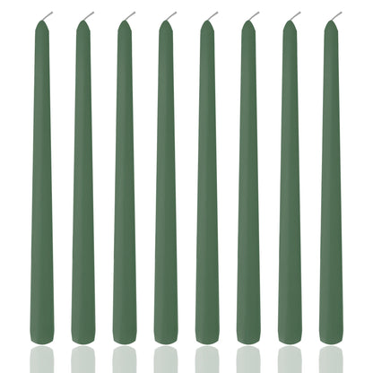 8 Pack 10 Inch Green Taper Candles for Christmas Candles for Home Decor Dinner Party Celebrations Wedding Shower