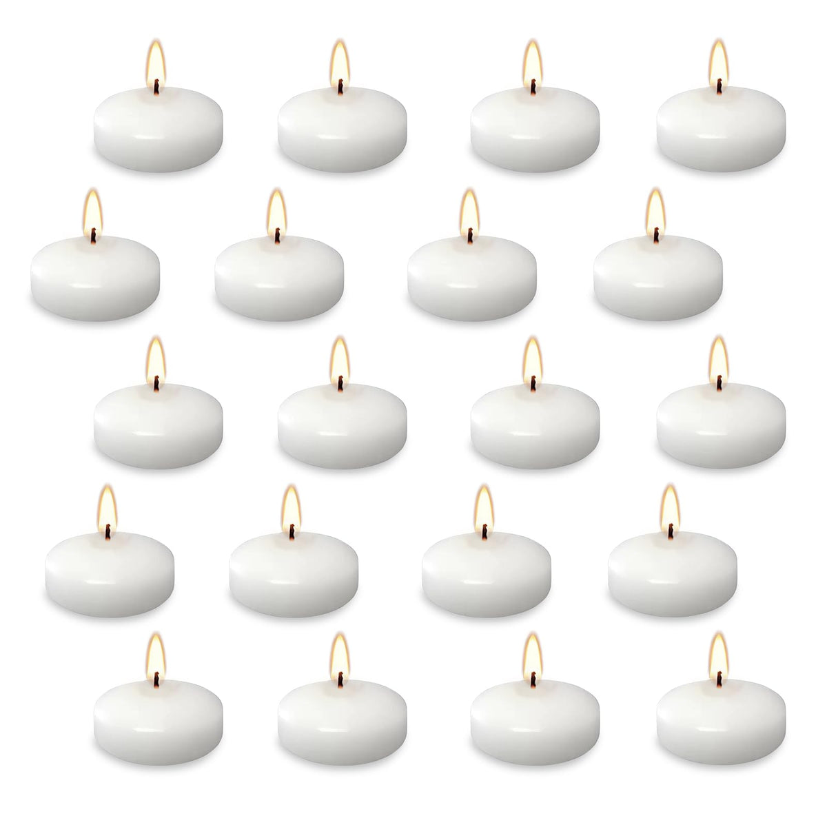 20 Pcs Floating Candles Centerpieces, 1.5 Inch Unscented Floating Candles, Warm Tealights Candles for Wedding, Night, Christmas, Valentine's Day,Home Decor and Party Decoration (White 20pcs)