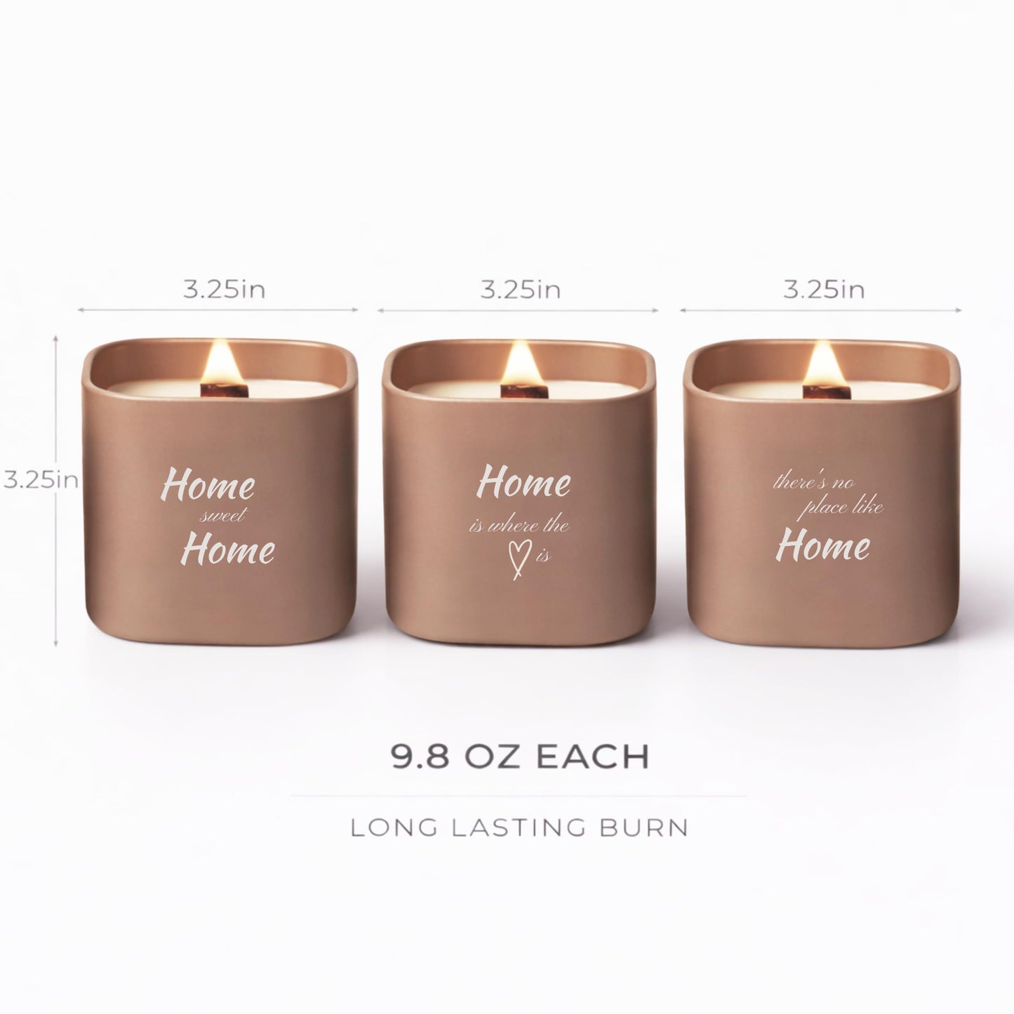 Set of 3 Premium Scented Soy Candles Gift Set | Home Collection – White Musk, Bamboo Forest & Peony Garden | Crackling Wood Wick | Luxurious Candles for Relaxation, Home Décor & Gifts | 9.8oz Each
