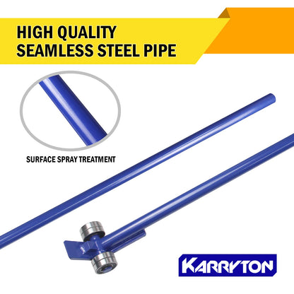 KARRYTON Pry Lever Bar 5T/11000LBS Load Capacity, 5FT Length Steel Handle Prylever Bar with Wheels for Heavy Duty Equipment Handling,Great Hand Tool with Four Industrial Bearings