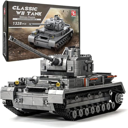 DAHONPA Panzer-Ⅳ Tank Army Building Block(1328 PCS)WW2 Military Historical Collection Model with Soldier FiguresToys Gifts for Kid and Adult.