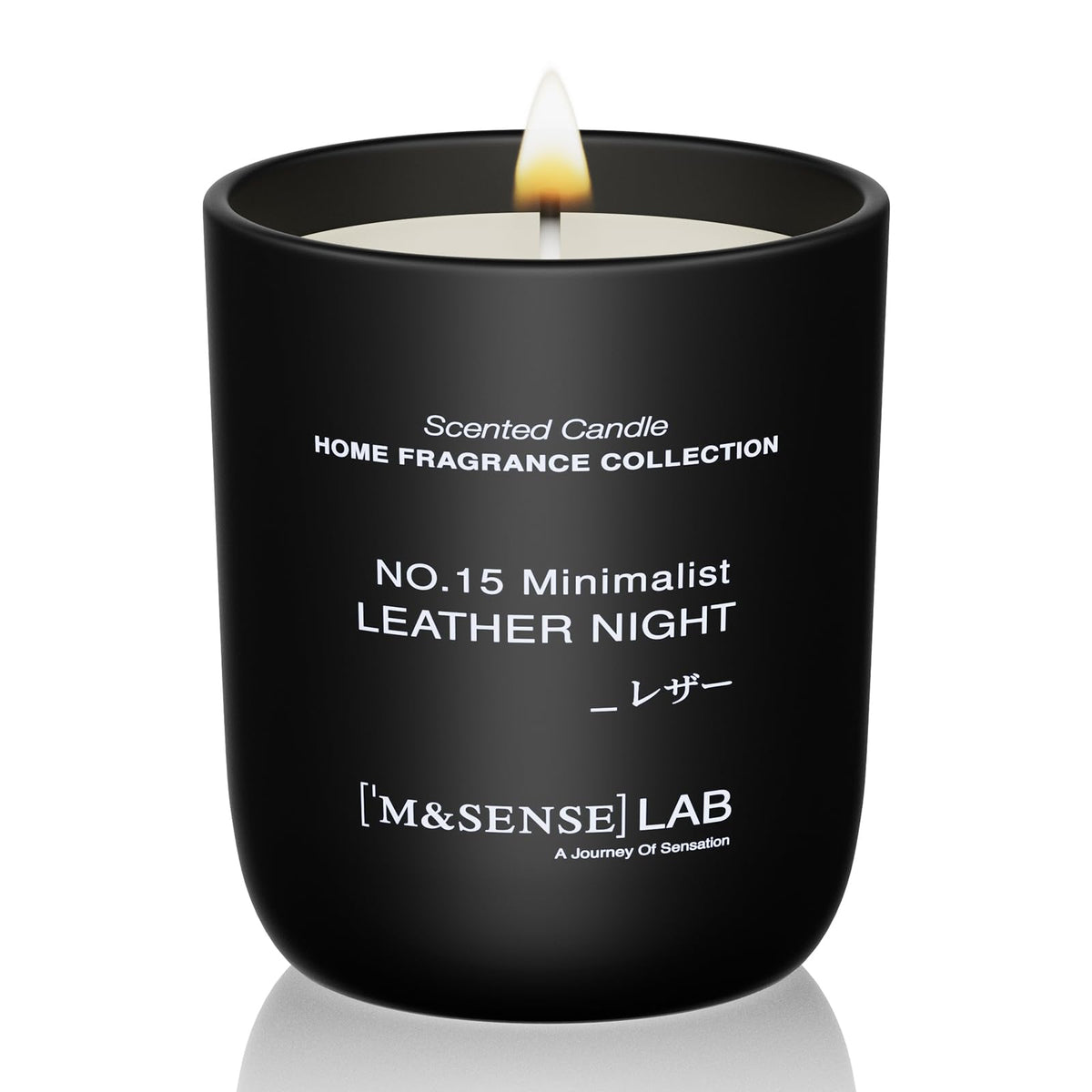 M&SENSE Natural Soy Candle| Leather Night | 5.3 oz | Mini Spring Scented Candles for Relaxation, Meditation, Home Décor | for Bedroom, Office, Party Small
